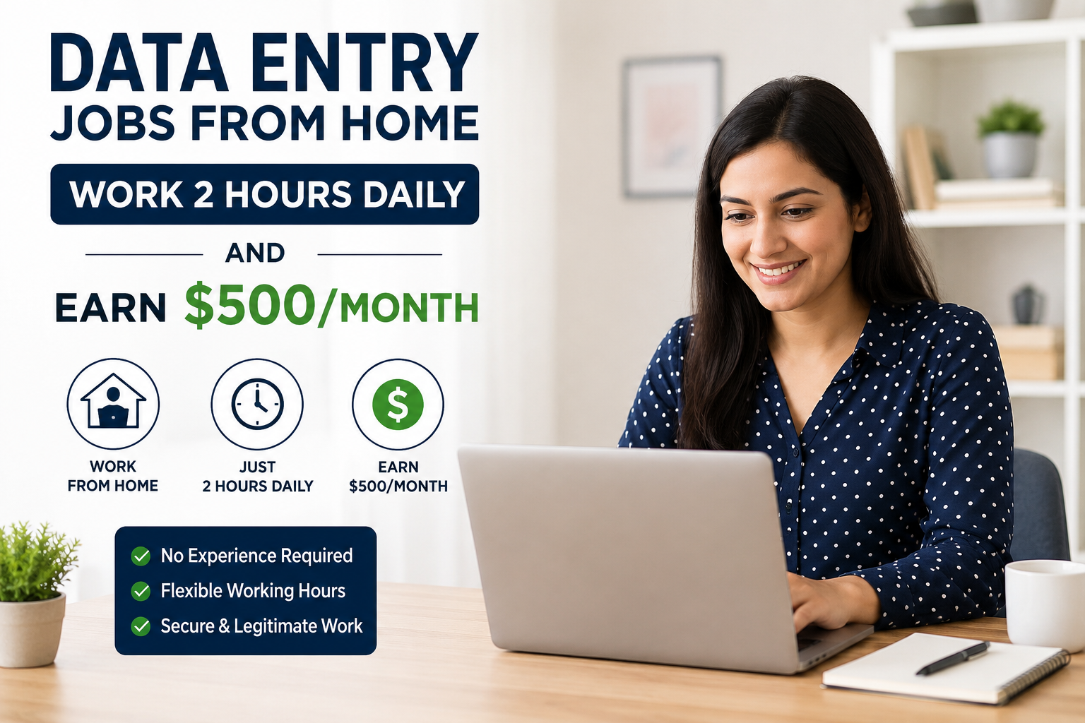 Data Entry Jobs From Home - Work 2 Hours Daily and Earn $500 Per Month